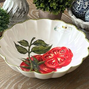 NEW! Vintage Inspired Garden Tomato 🍅 Outdoor Melamine Large Serving Bowl